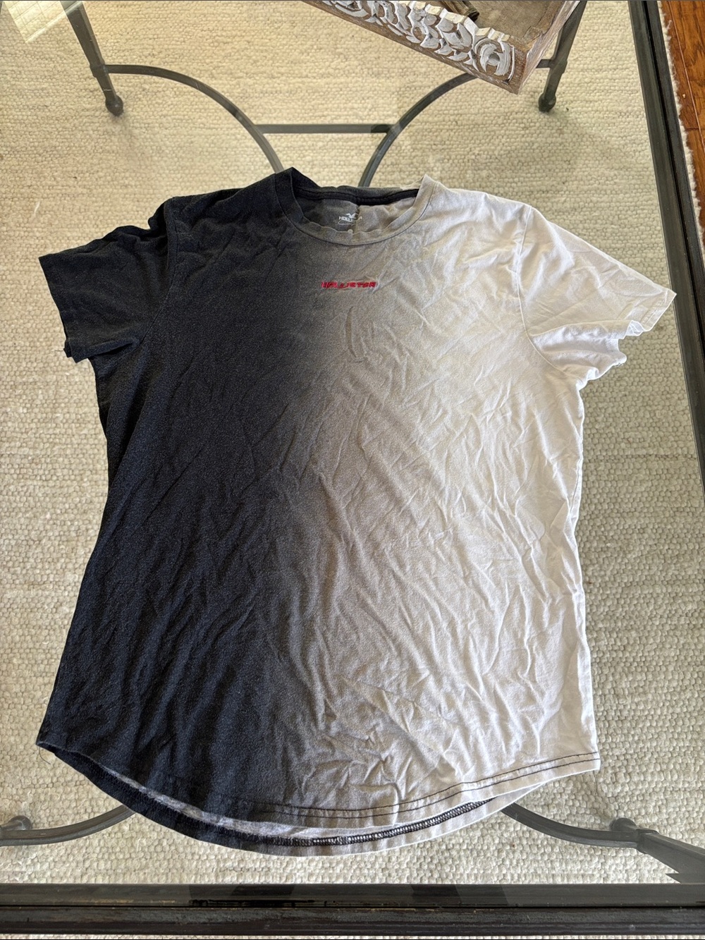 Hollister Two-Tone Black and White Short Sleeve Tee